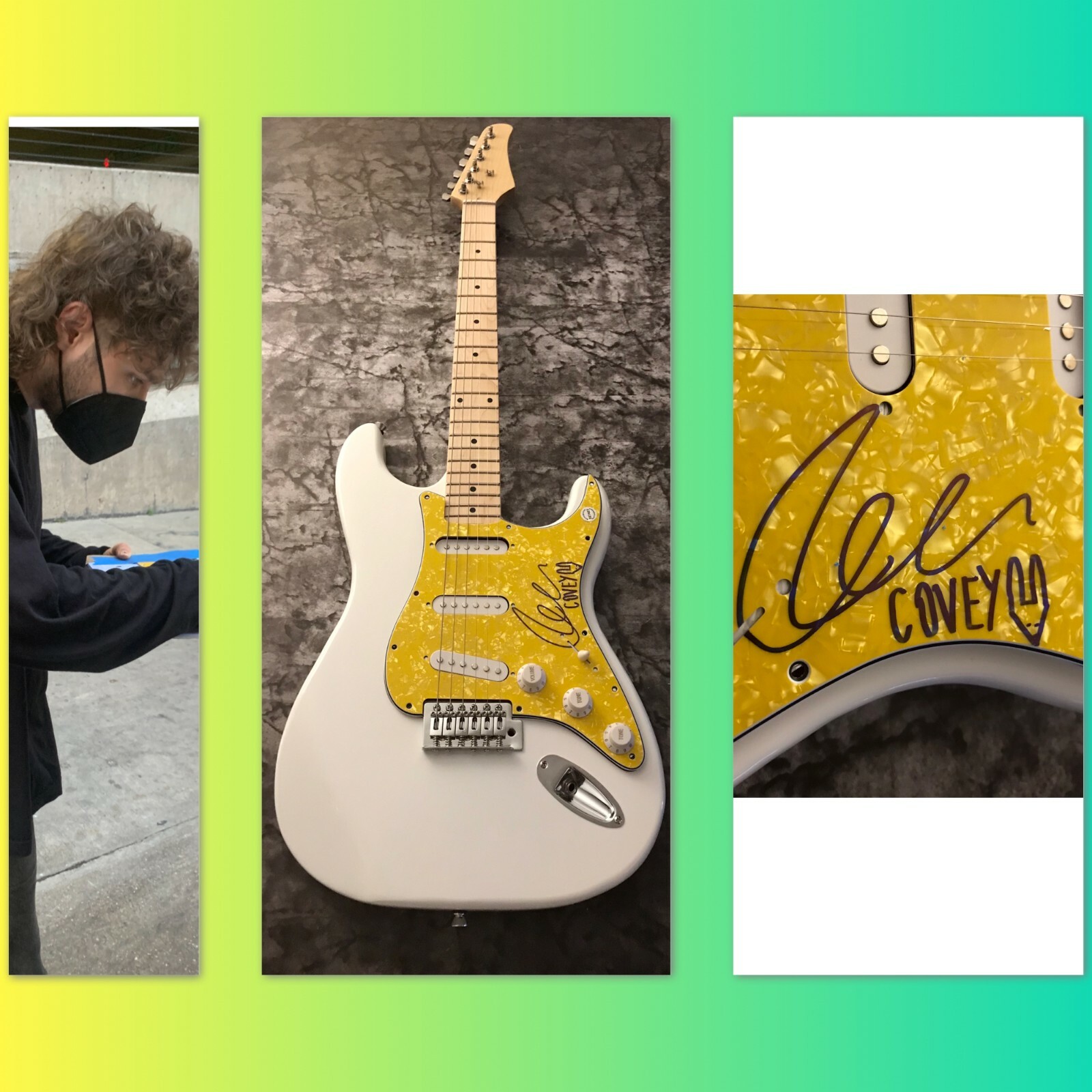 GFA //// Haggarty Bows * COVEY * Signed Electric Guitar w/Sketch C2 COA