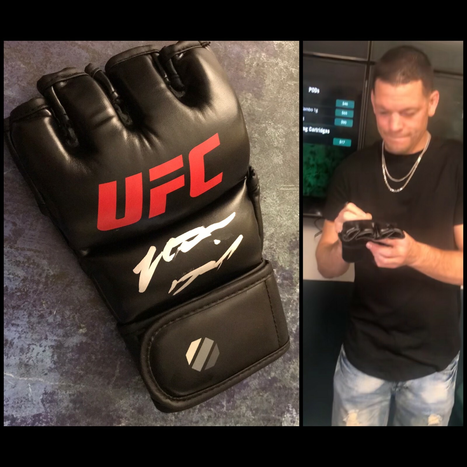 GFA The Ultimate UFC Fighter * NATE DIAZ * Signed New Glove EXACT PROOF N2 COA