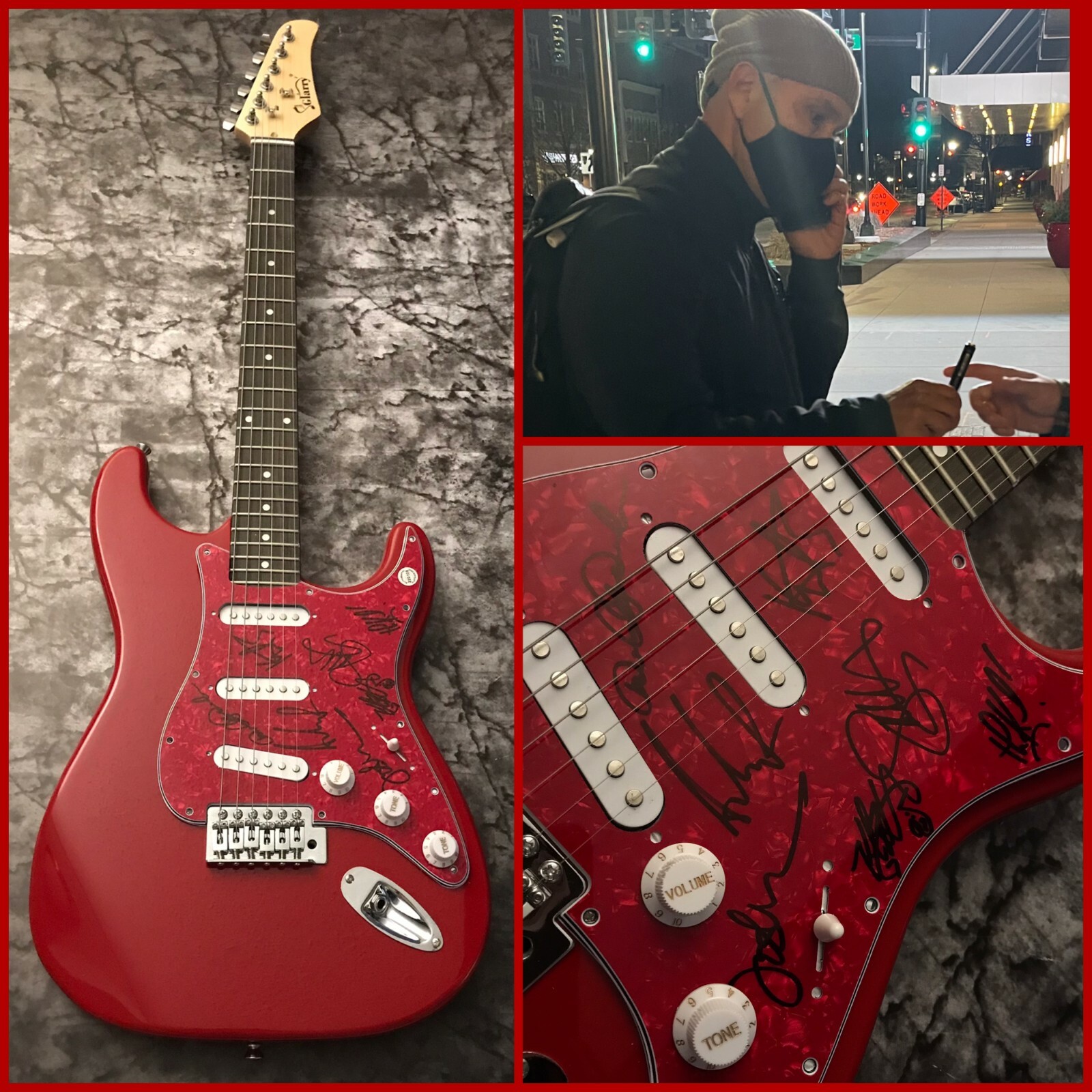 GFA Scotty Morris x7 Band * BIG BAD VOODOO DADDY * Signed Electric Guitar B2 COA