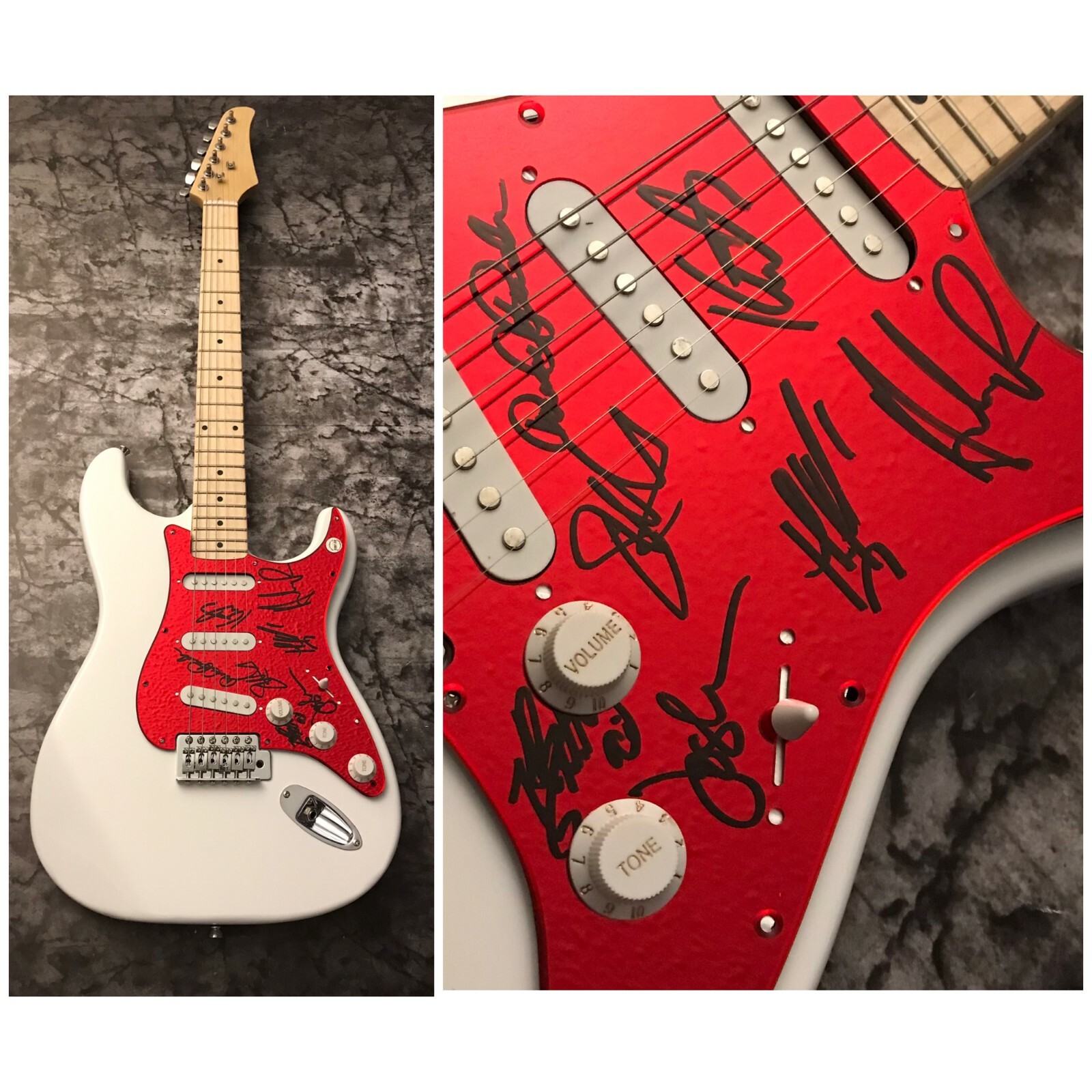 GFA Scotty Morris x7 Band * BIG BAD VOODOO DADDY * Signed Electric Guitar B4 COA