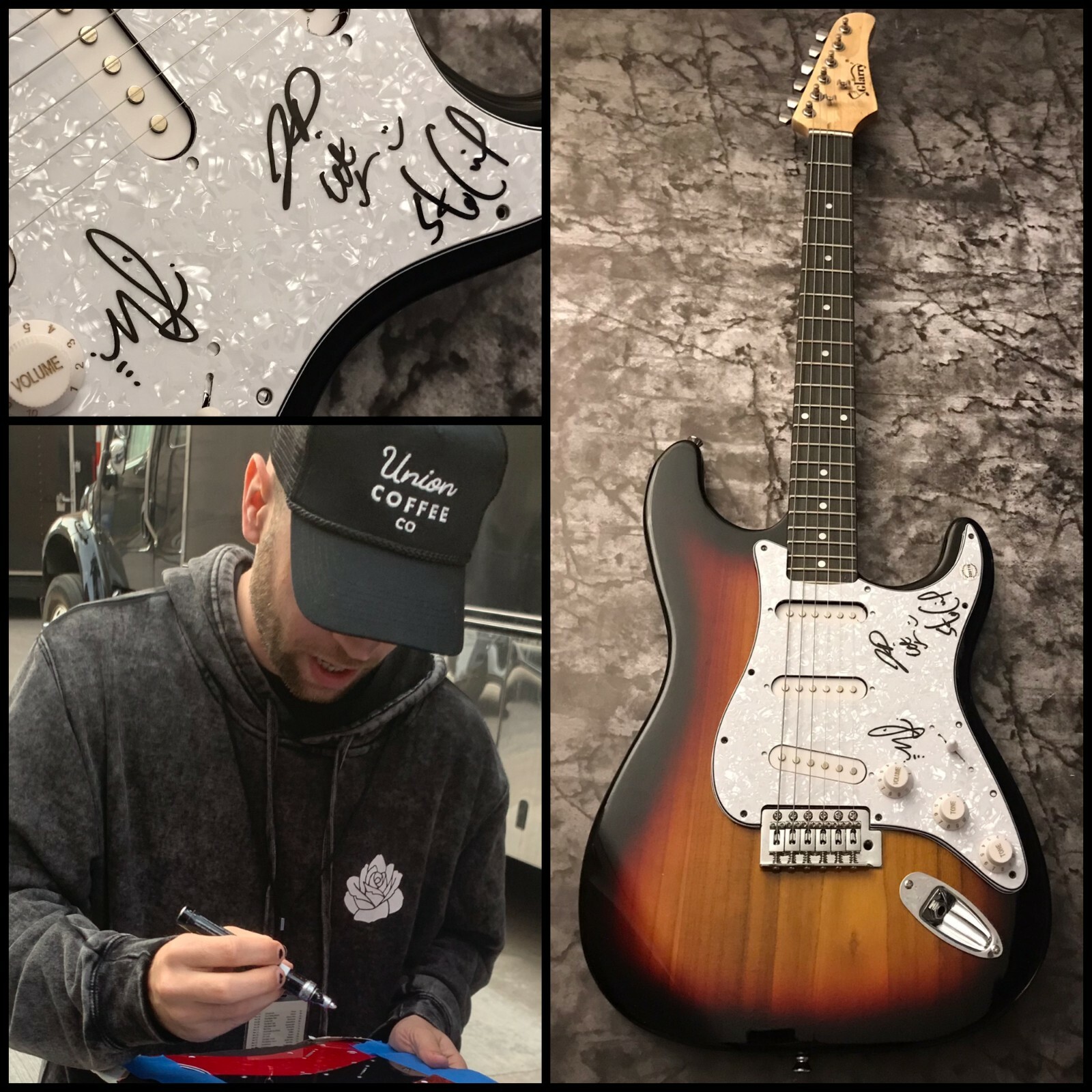 GFA Fake Love Josh Doty x3 Band * CEMETERY SUN * Signed Electric Guitar C3 COA