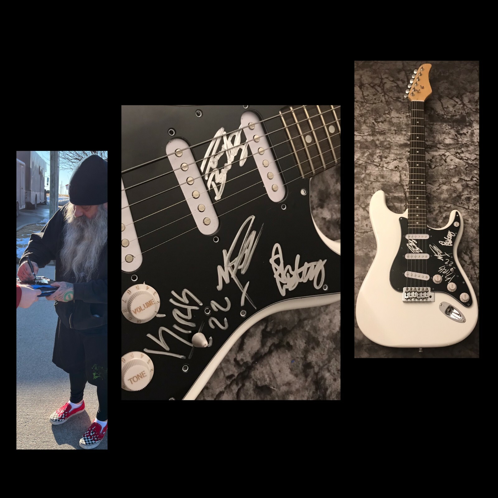 GFA Kirk Windstein x4 Band * CROWBAR * Signed Electric Guitar PROOF COA