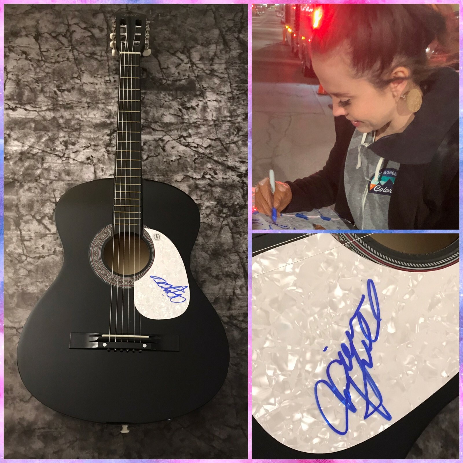 GFA How Long 25 Trips Star * SIERRA HULL * Signed Acoustic Guitar PROOF S3 COA