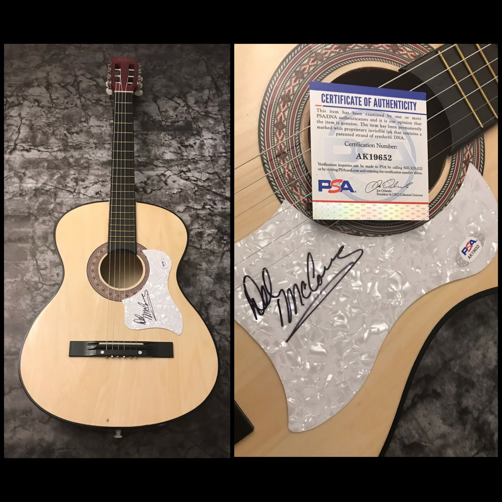 PSA The Band Moneyland * DEL McCOURY * Signed Acoustic Guitar COA