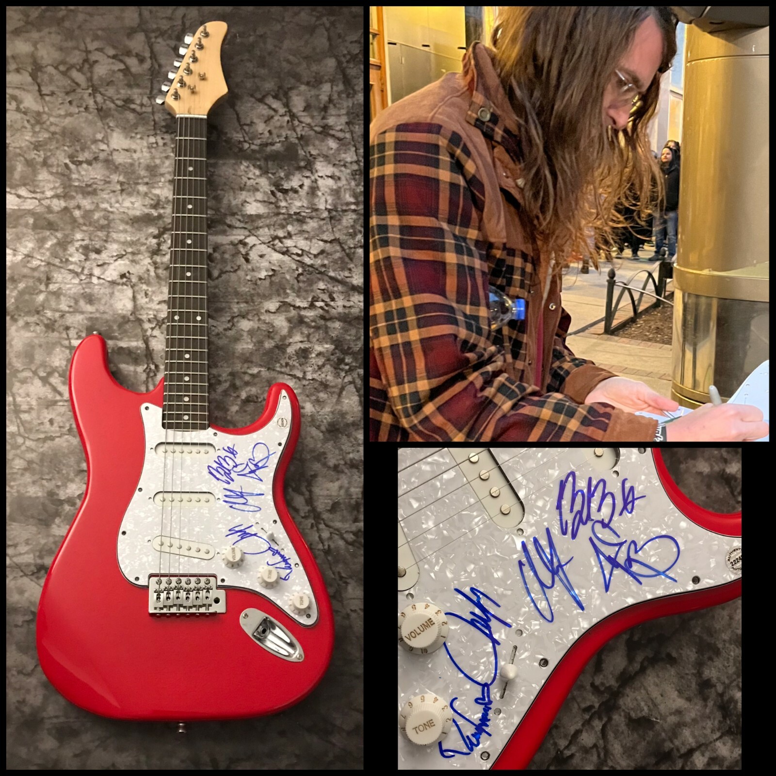 GFA Derek Sanders x5 Band * MAYDAY PARADE * Signed Electric Guitar PROOF M2 COA