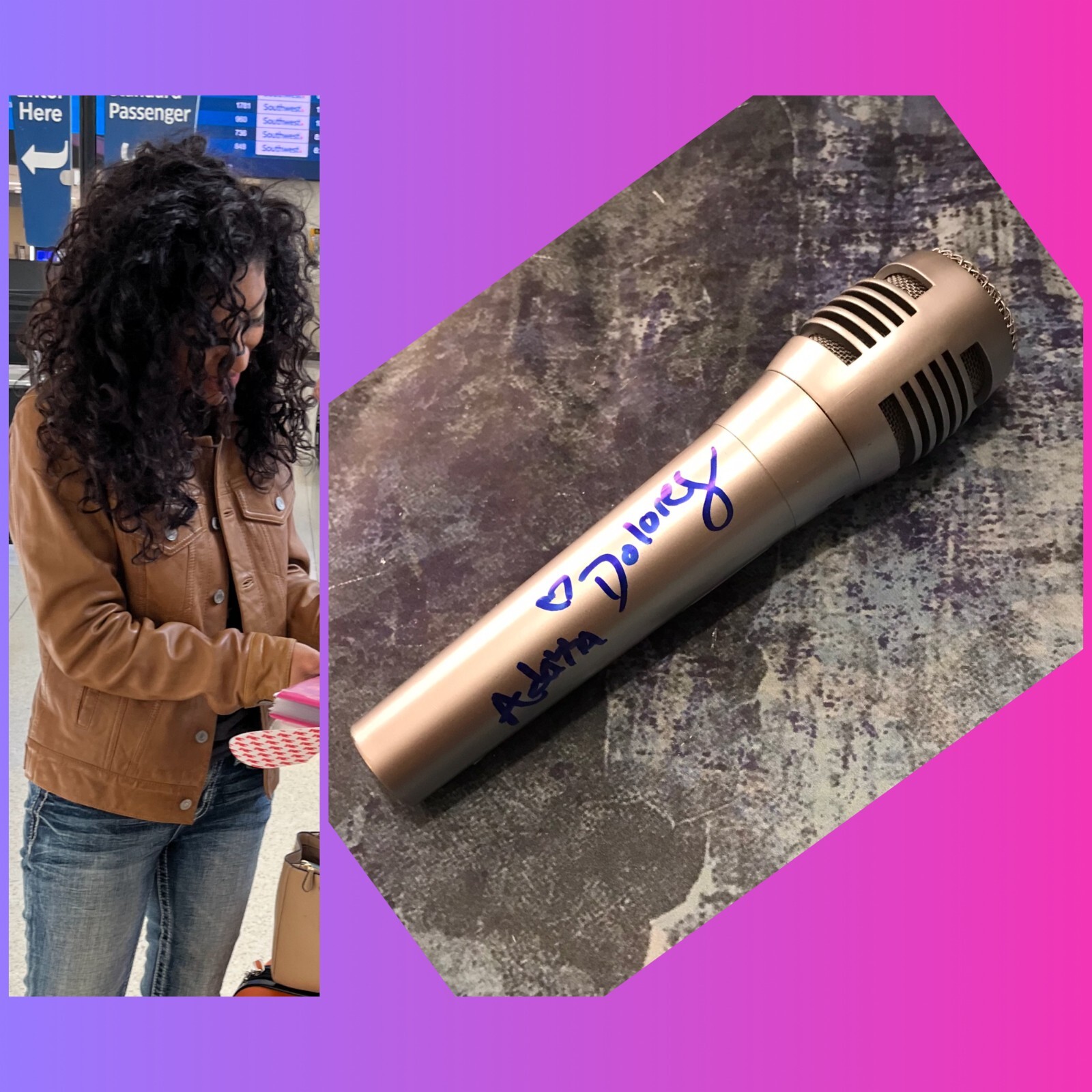 GFA Encanto Star Dolores Madrigal * ADASSA * Signed Microphone A5 COA