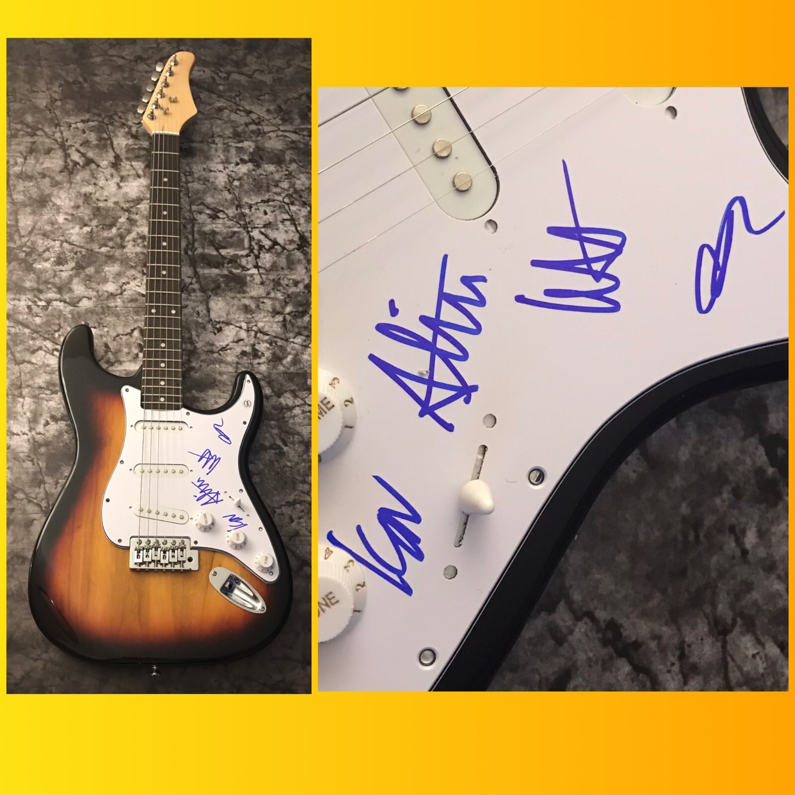 GFA Under My Influence x4 Band * THE ACES * Signed Electric Guitar A4 COA