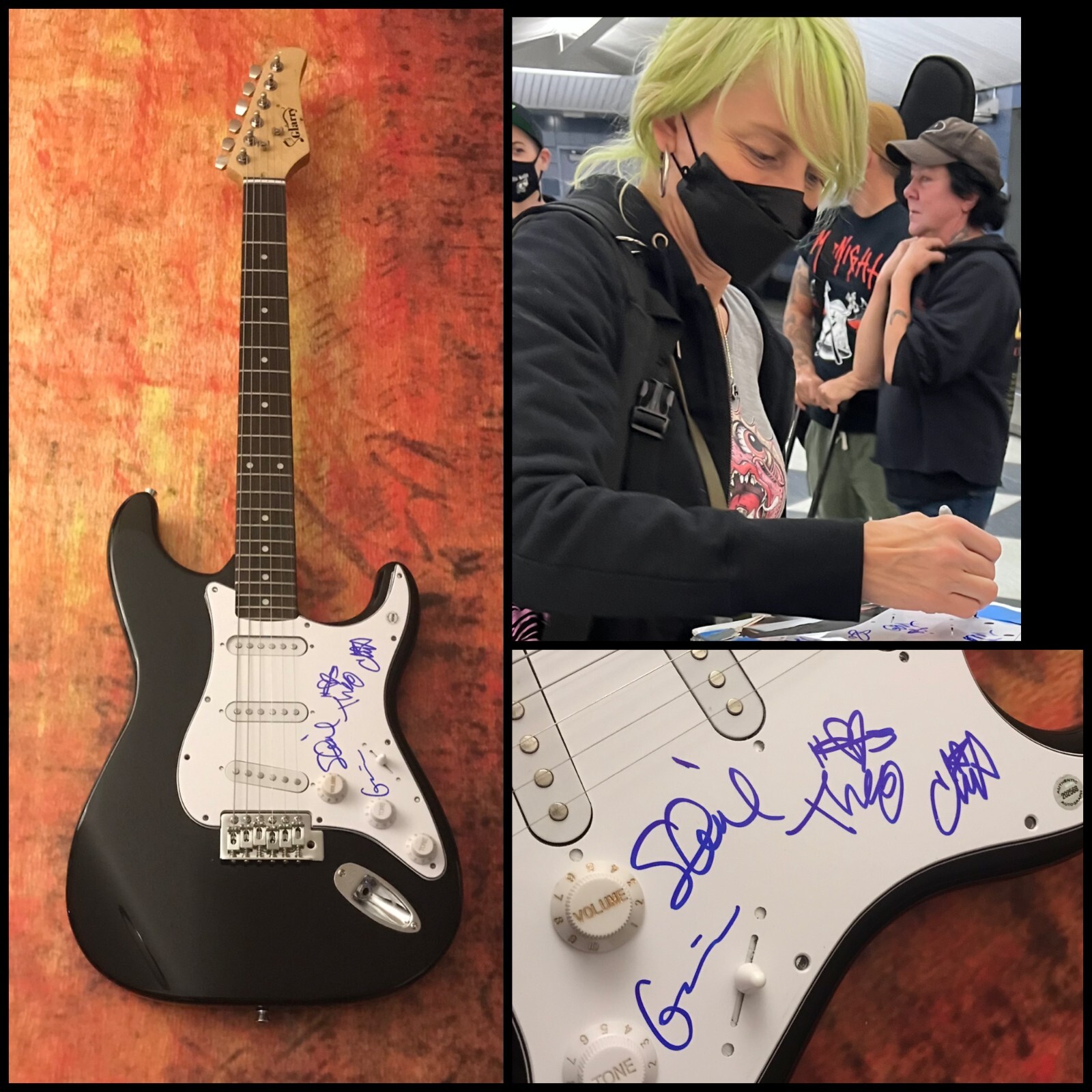 GFA Theo Kogan x4 Band * LUNACHICKS * Signed Electric Guitar PROOF L1 COA