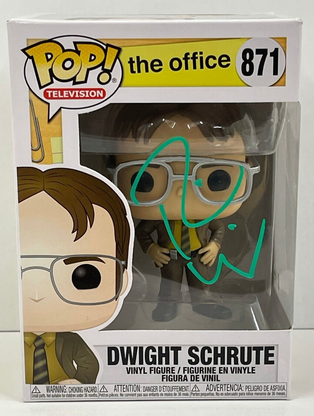 RAINN WILSON DWIGHT SCHRUTE SIGNED THE OFFICE FUNKO FIGURE 871 BECKETT COA 113