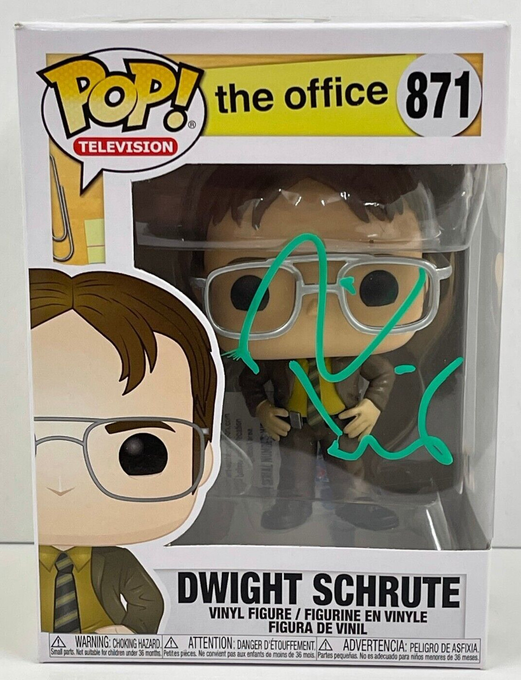 RAINN WILSON DWIGHT SCHRUTE SIGNED THE OFFICE FUNKO FIGURE 871 BECKETT COA 117