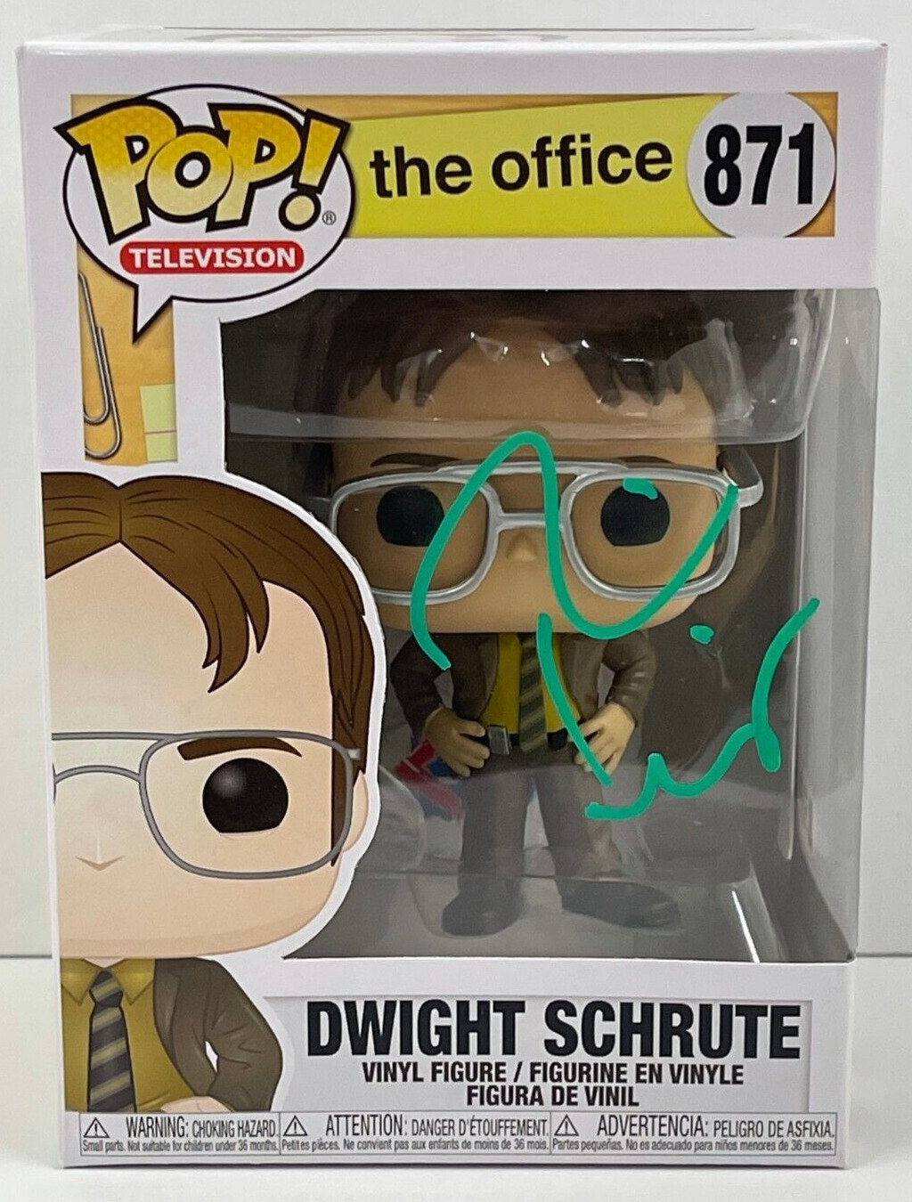 RAINN WILSON DWIGHT SCHRUTE SIGNED THE OFFICE FUNKO FIGURE 871 BECKETT COA 120