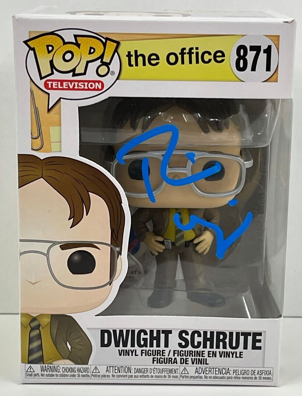 RAINN WILSON DWIGHT SCHRUTE SIGNED THE OFFICE FUNKO FIGURE 871 BECKETT COA 125