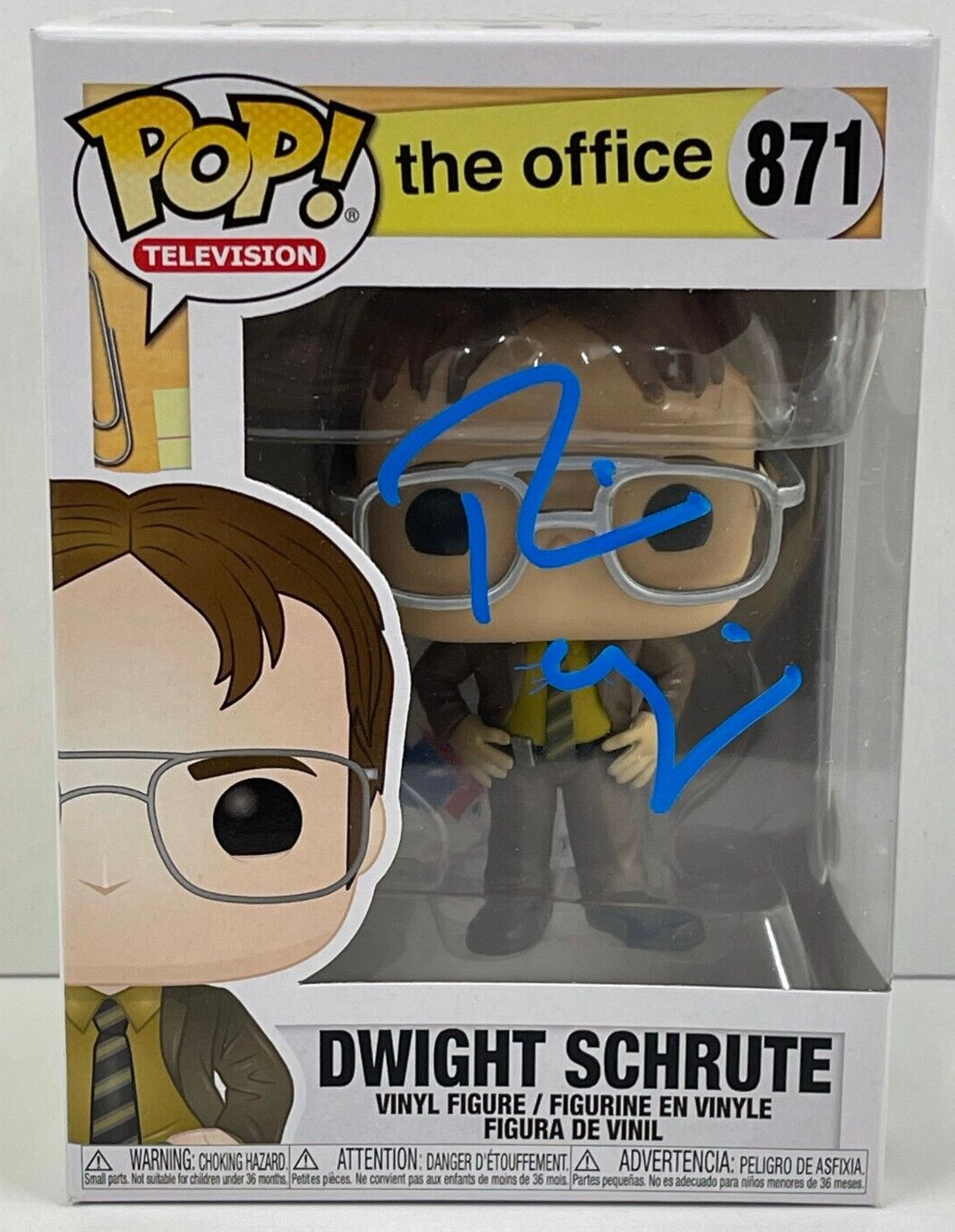 RAINN WILSON DWIGHT SCHRUTE SIGNED THE OFFICE FUNKO FIGURE 871 BECKETT COA 126