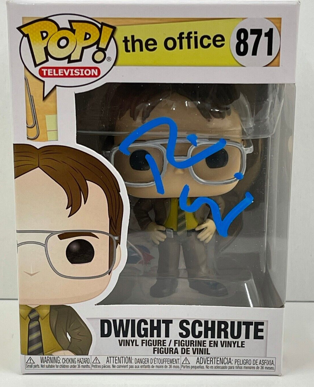 RAINN WILSON DWIGHT SCHRUTE SIGNED THE OFFICE FUNKO FIGURE 871 BECKETT COA 130