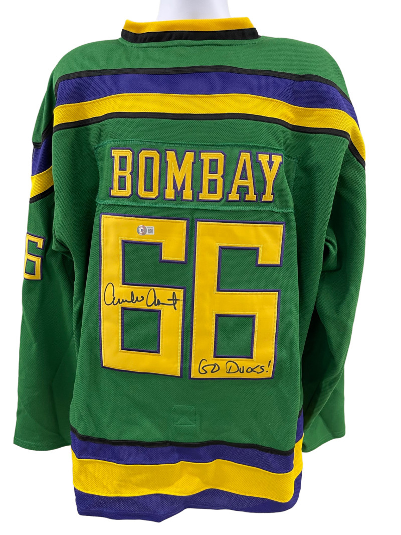 EMILIO ESTEVEZ SIGNED THE MIGHTY DUCKS HOCKEY JERSEY INSCRIPT AUTOGRAPH BAS 2