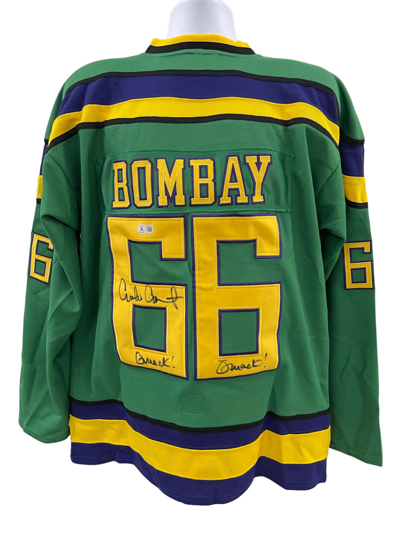 EMILIO ESTEVEZ SIGNED THE MIGHTY DUCKS HOCKEY JERSEY INSCRIPT AUTOGRAPH BAS 6