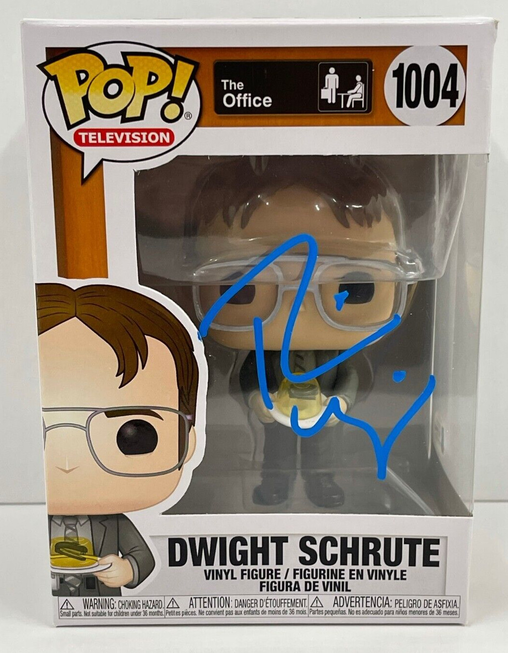 RAINN WILSON DWIGHT SCHRUTE SIGNED THE OFFICE FUNKO FIGURE 1004 BECKETT COA 6