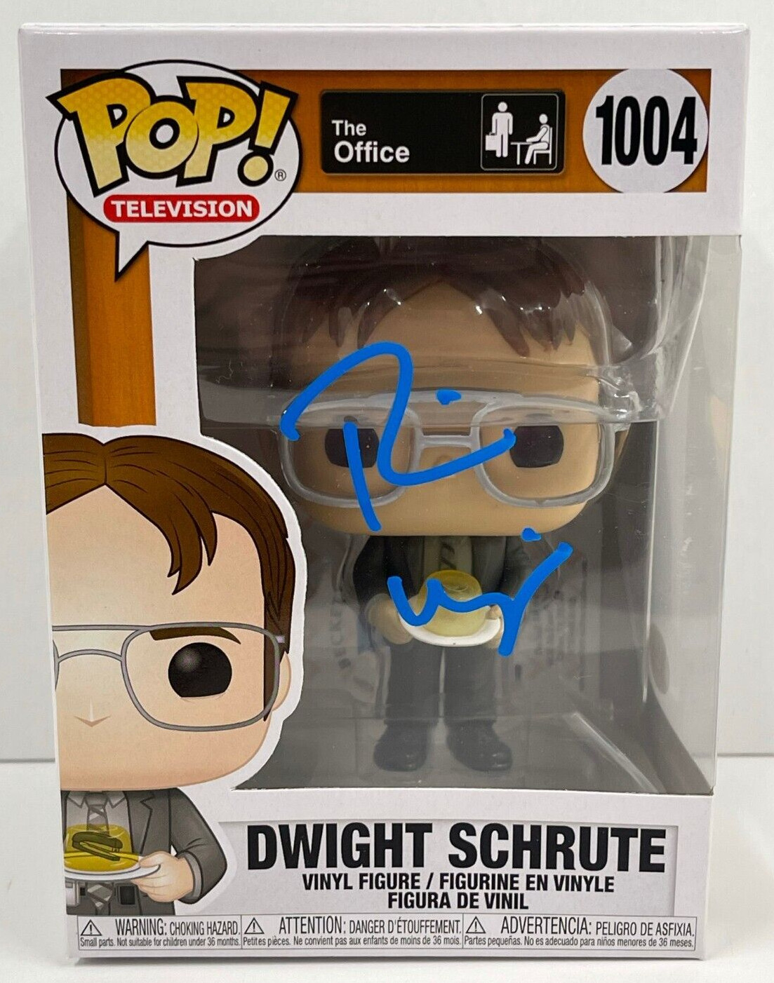 RAINN WILSON DWIGHT SCHRUTE SIGNED THE OFFICE FUNKO FIGURE 1004 BECKETT COA 12