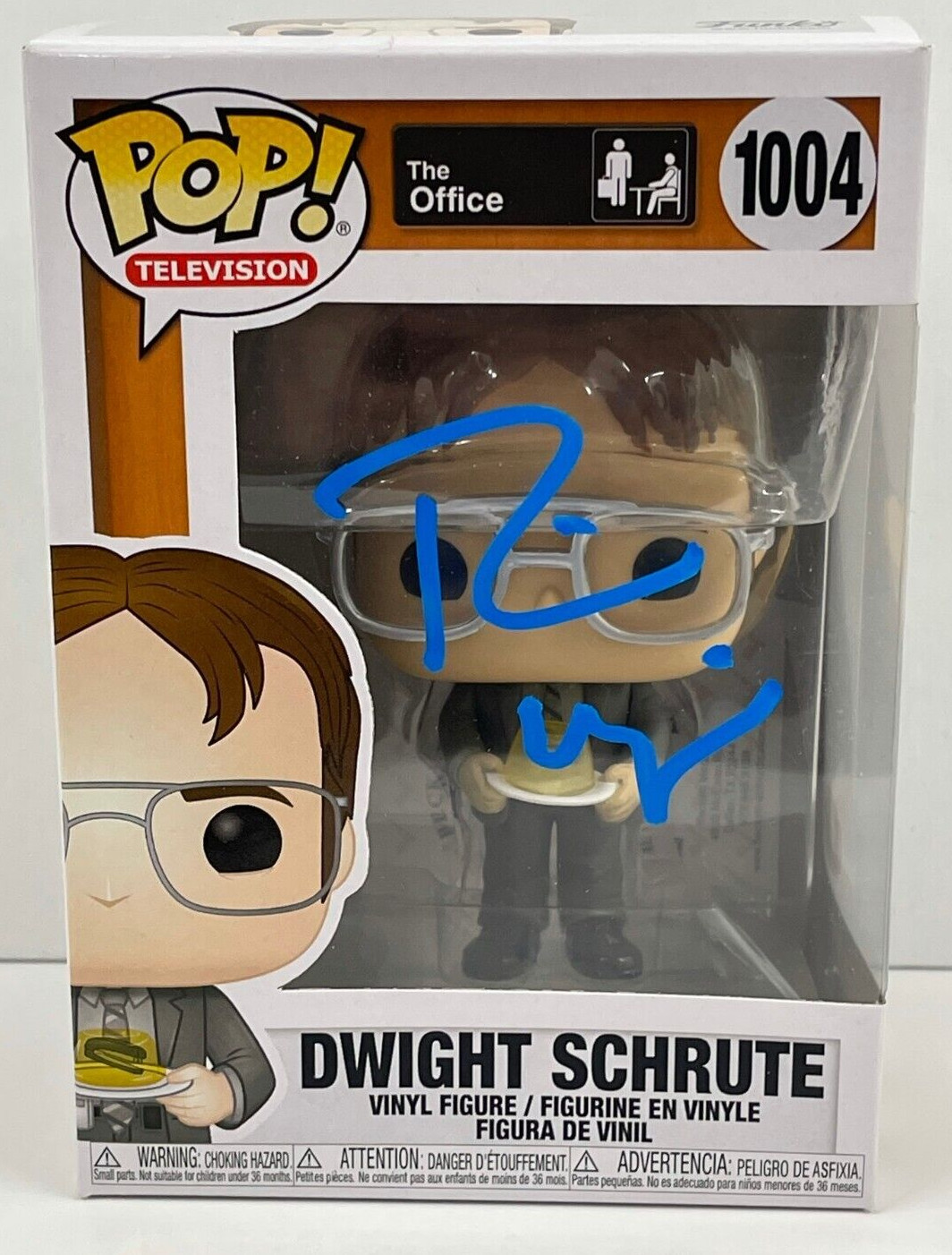 RAINN WILSON DWIGHT SCHRUTE SIGNED THE OFFICE FUNKO FIGURE 1004 BECKETT COA 23
