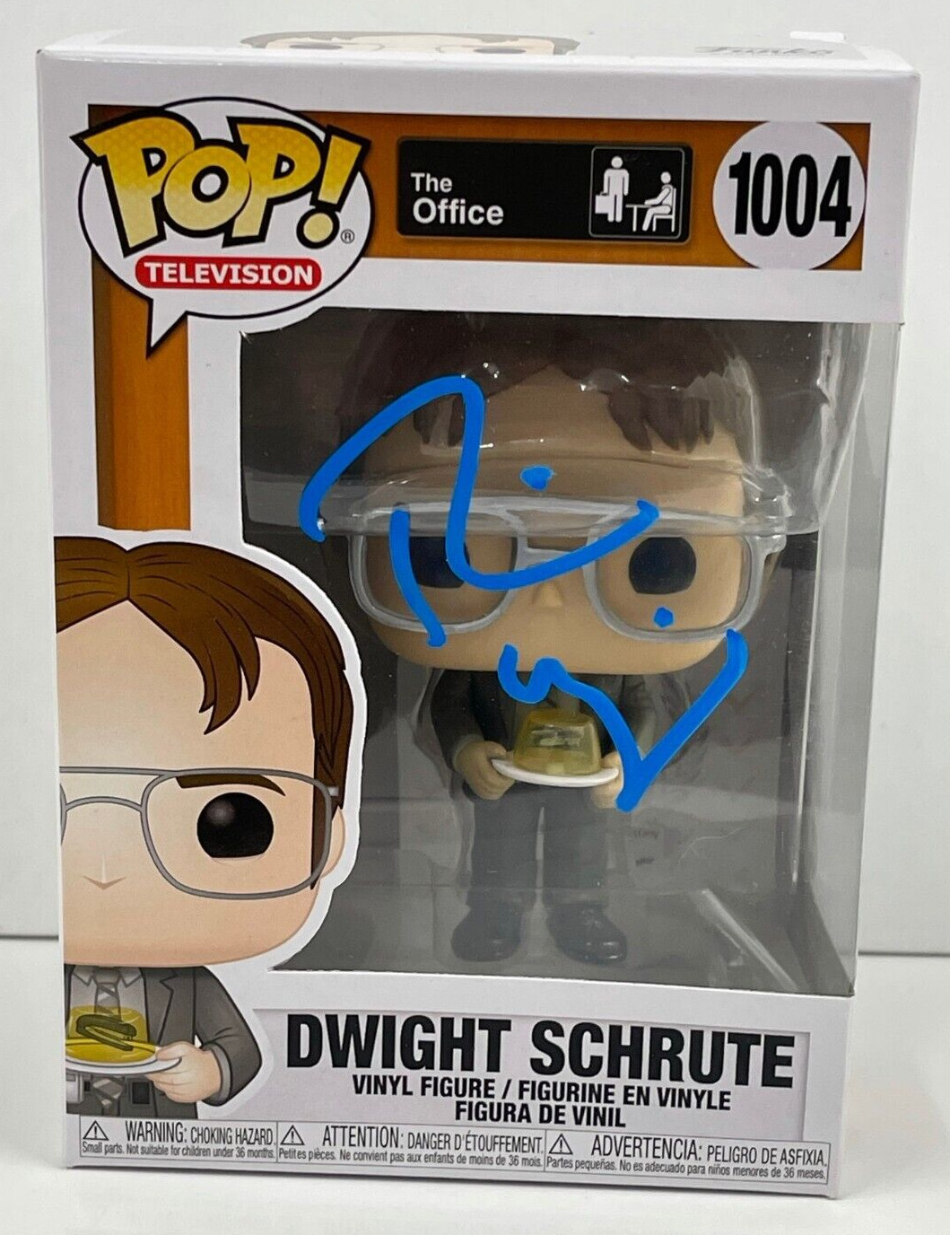 RAINN WILSON DWIGHT SCHRUTE SIGNED THE OFFICE FUNKO FIGURE 1004 BECKETT COA 29