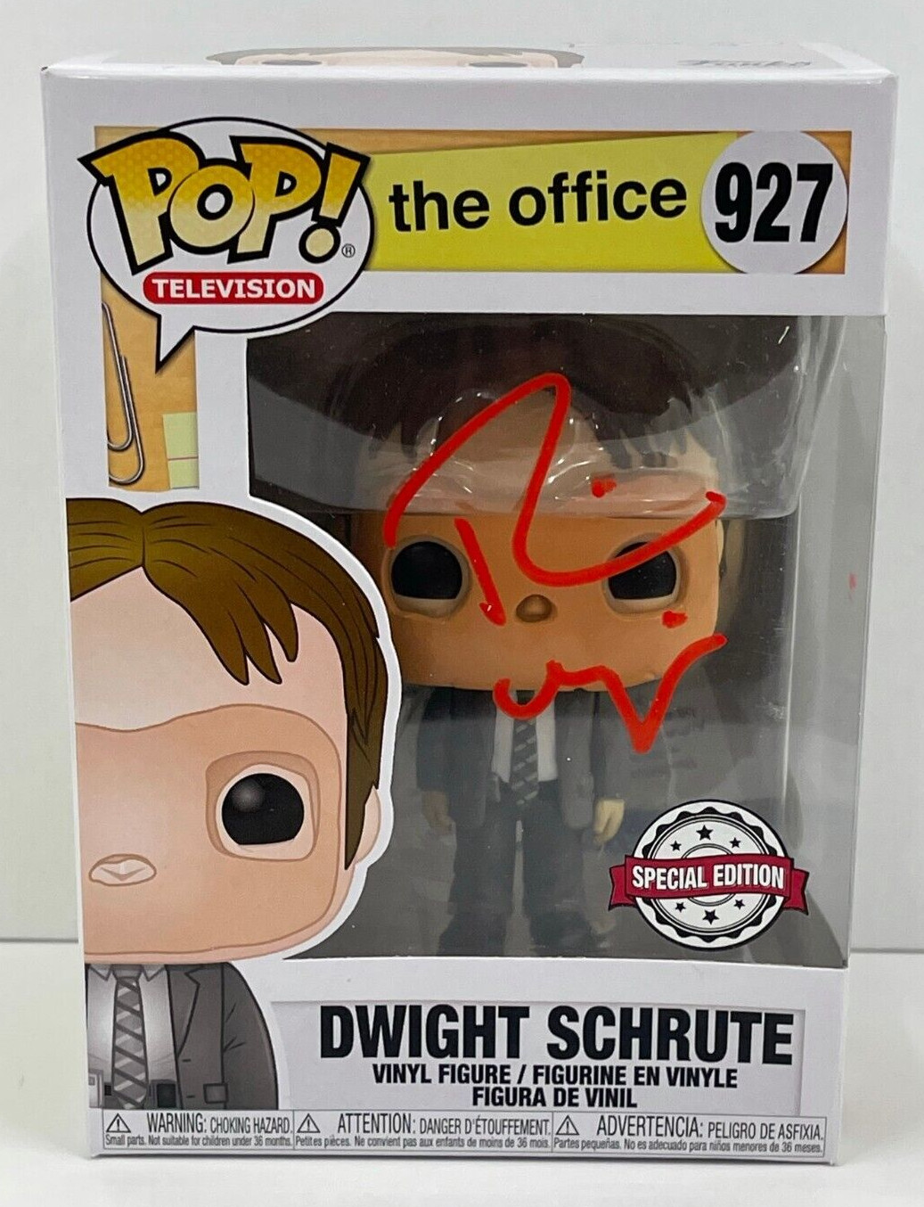 RAINN WILSON DWIGHT SCHRUTE SIGNED THE OFFICE FUNKO FIGURE 927 BECKETT COA 6