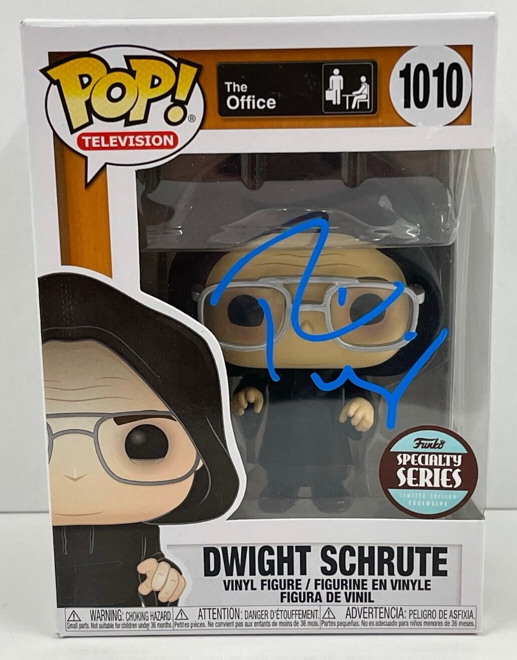 RAINN WILSON DWIGHT SCHRUTE SIGNED THE OFFICE FUNKO FIGURE 1010 BECKETT COA 4