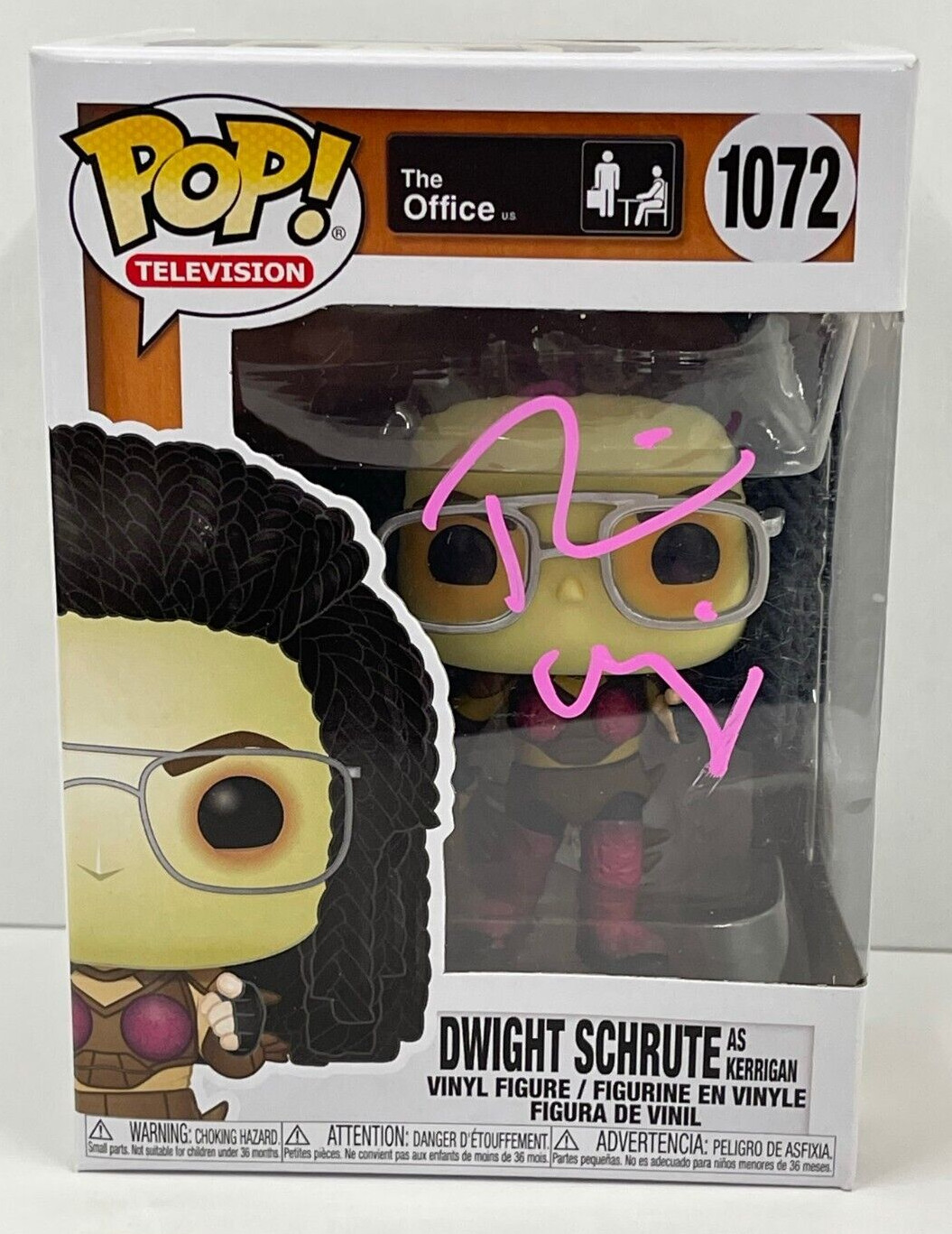 RAINN WILSON DWIGHT SCHRUTE SIGNED THE OFFICE FUNKO FIGURE 1072 BECKETT COA 1