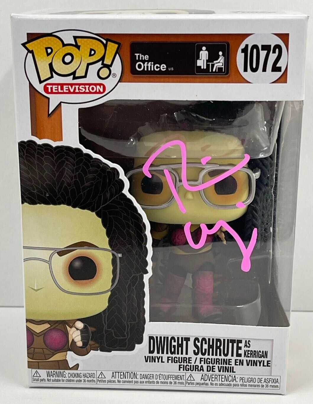 RAINN WILSON DWIGHT SCHRUTE SIGNED THE OFFICE FUNKO FIGURE 1072 BECKETT COA 2