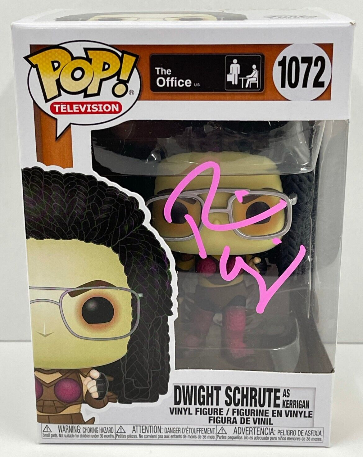 RAINN WILSON DWIGHT SCHRUTE SIGNED THE OFFICE FUNKO FIGURE 1072 BECKETT COA 3