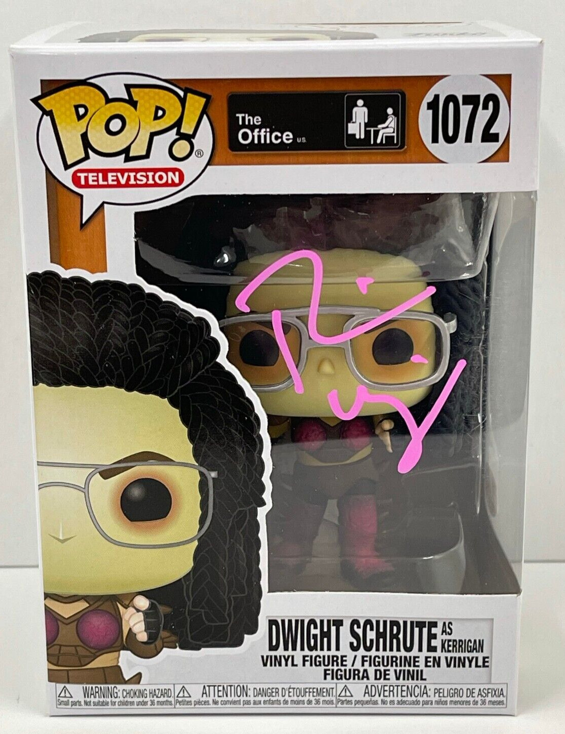 RAINN WILSON DWIGHT SCHRUTE SIGNED THE OFFICE FUNKO FIGURE 1072 BECKETT COA 8