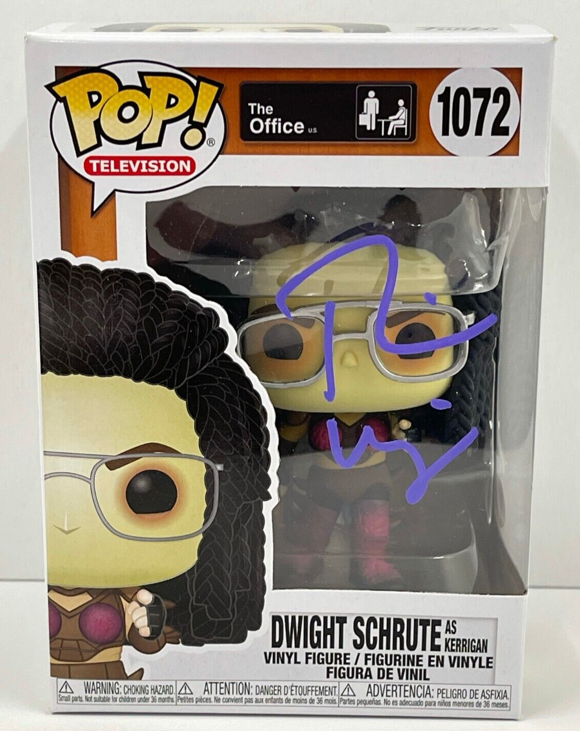 RAINN WILSON DWIGHT SCHRUTE SIGNED THE OFFICE FUNKO FIGURE 1072 BECKETT COA 31