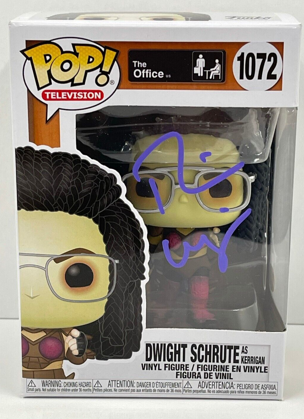 RAINN WILSON DWIGHT SCHRUTE SIGNED THE OFFICE FUNKO FIGURE 1072 BECKETT COA 32