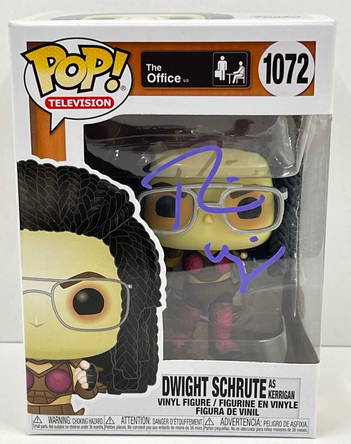 RAINN WILSON DWIGHT SCHRUTE SIGNED THE OFFICE FUNKO FIGURE 1072 BECKETT COA 33