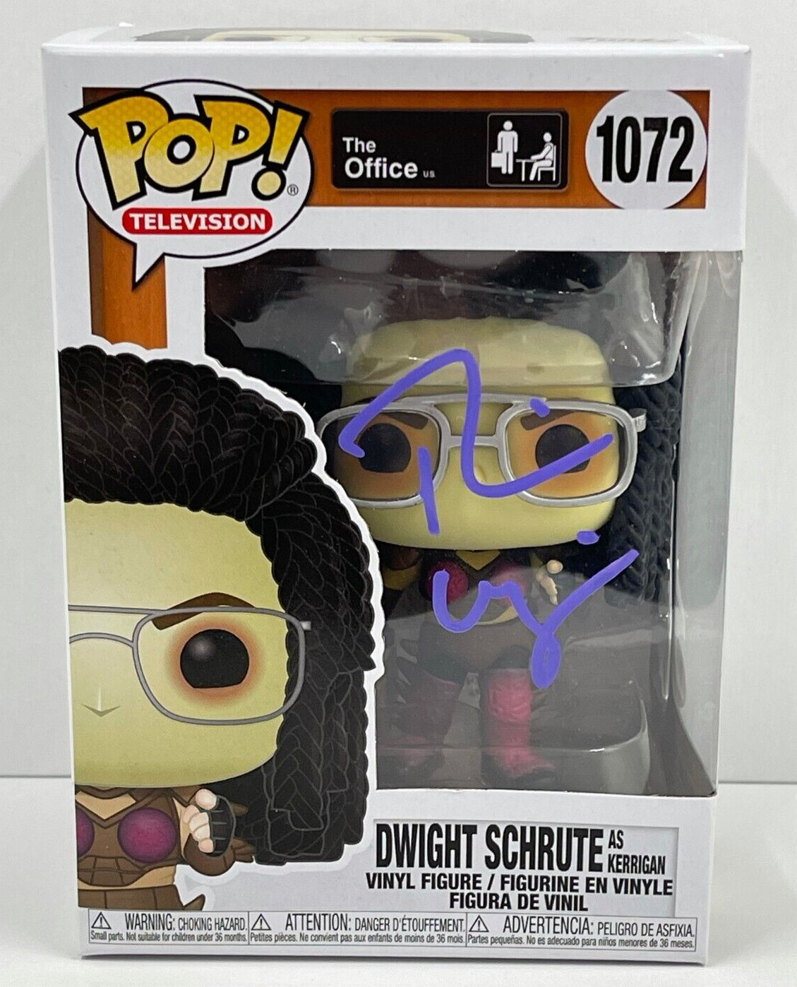 RAINN WILSON DWIGHT SCHRUTE SIGNED THE OFFICE FUNKO FIGURE 1072 BECKETT COA 34