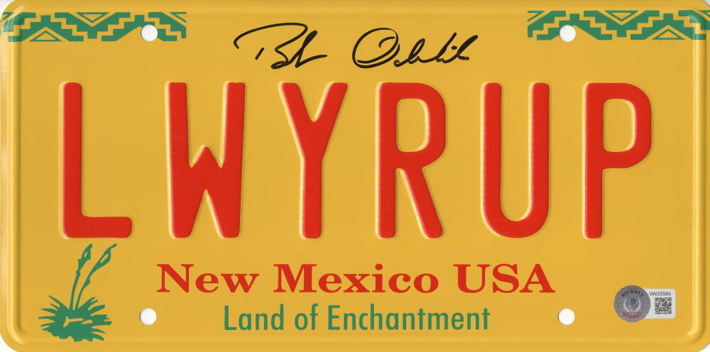 BOB ODENKIRK SIGNED LICENSE PLATE LWYERUP BREAKING BAD AUTOGRAPH BECKETT WITNESS COLLECTIBLE MEMORABILIA