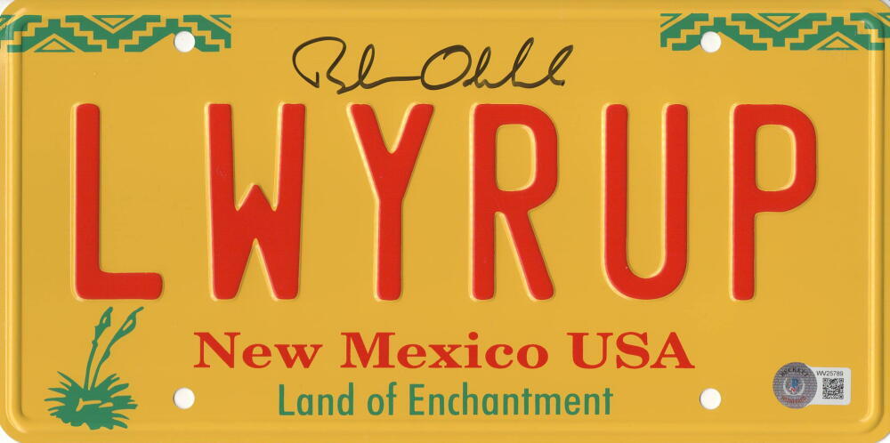 BOB ODENKIRK SIGNED LICENSE PLATE LWYERUP BREAKING BAD AUTOGRAPH BECKETT WITNESS COLLECTIBLE MEMORABILIA
