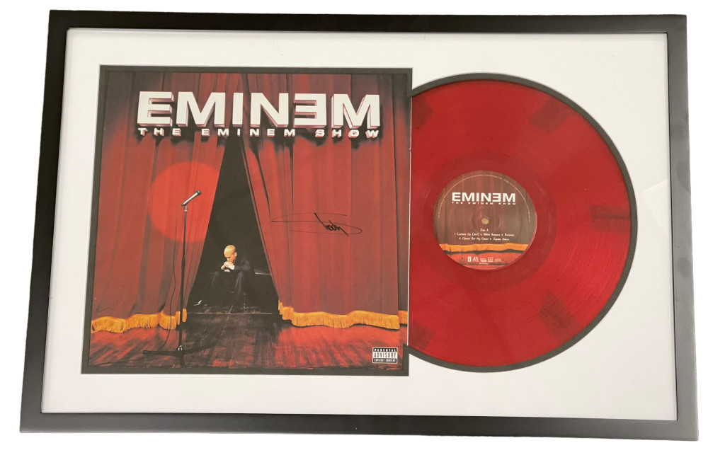 EMINEM SIGNED THE EMINEM SHOW LP FRAMED ALBUM VINYL AUTOGRAPH BECKETT LOA