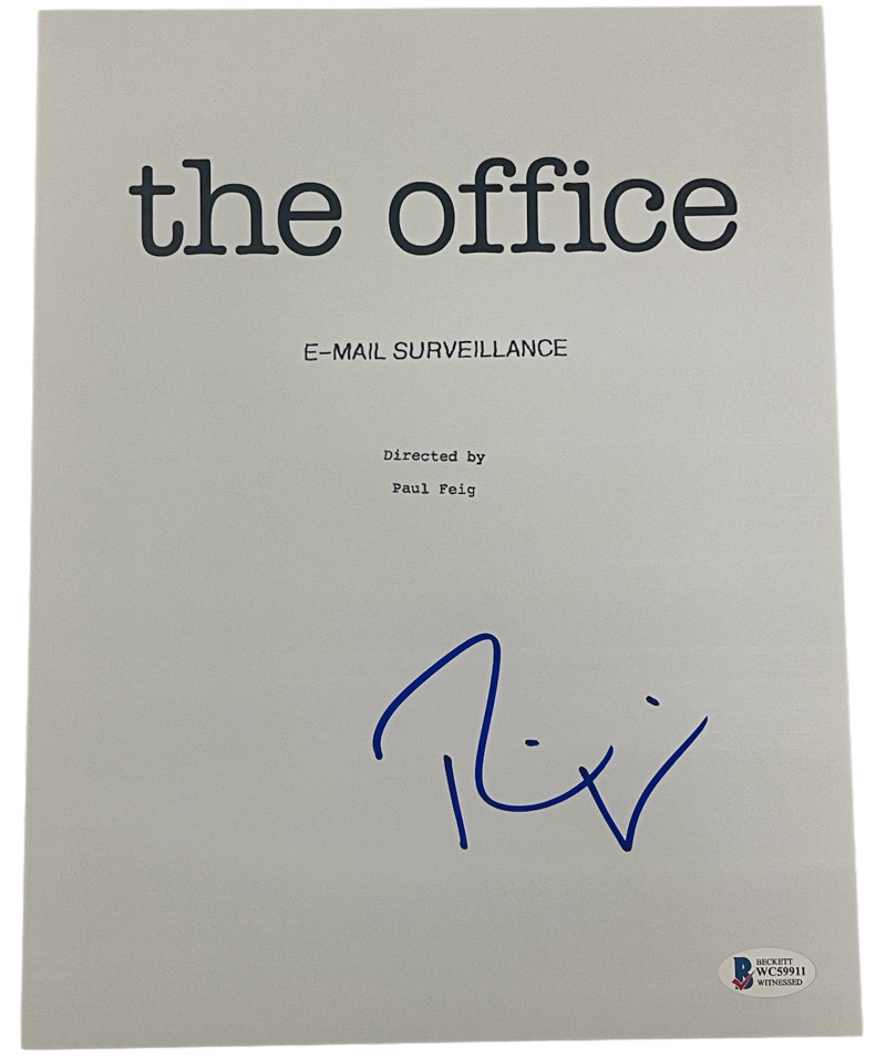 RAINN WILSON SIGNED THE OFFICE PILOT SCRIPT AUTHENTIC AUTOGRAPH BECKETT WITNESS