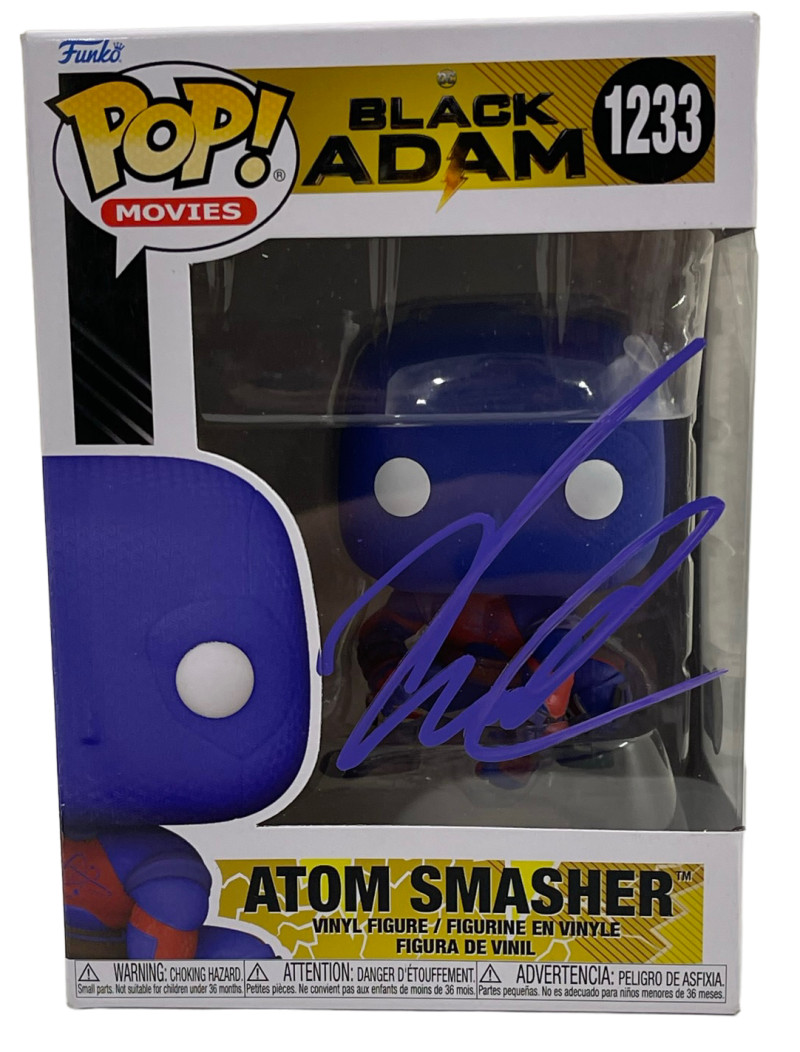 NOAH CENTINEO SIGNED BLACK ADAM ATOM SMASHER SIGNED FUNKO FIGURE AUTO BECEKTT 1