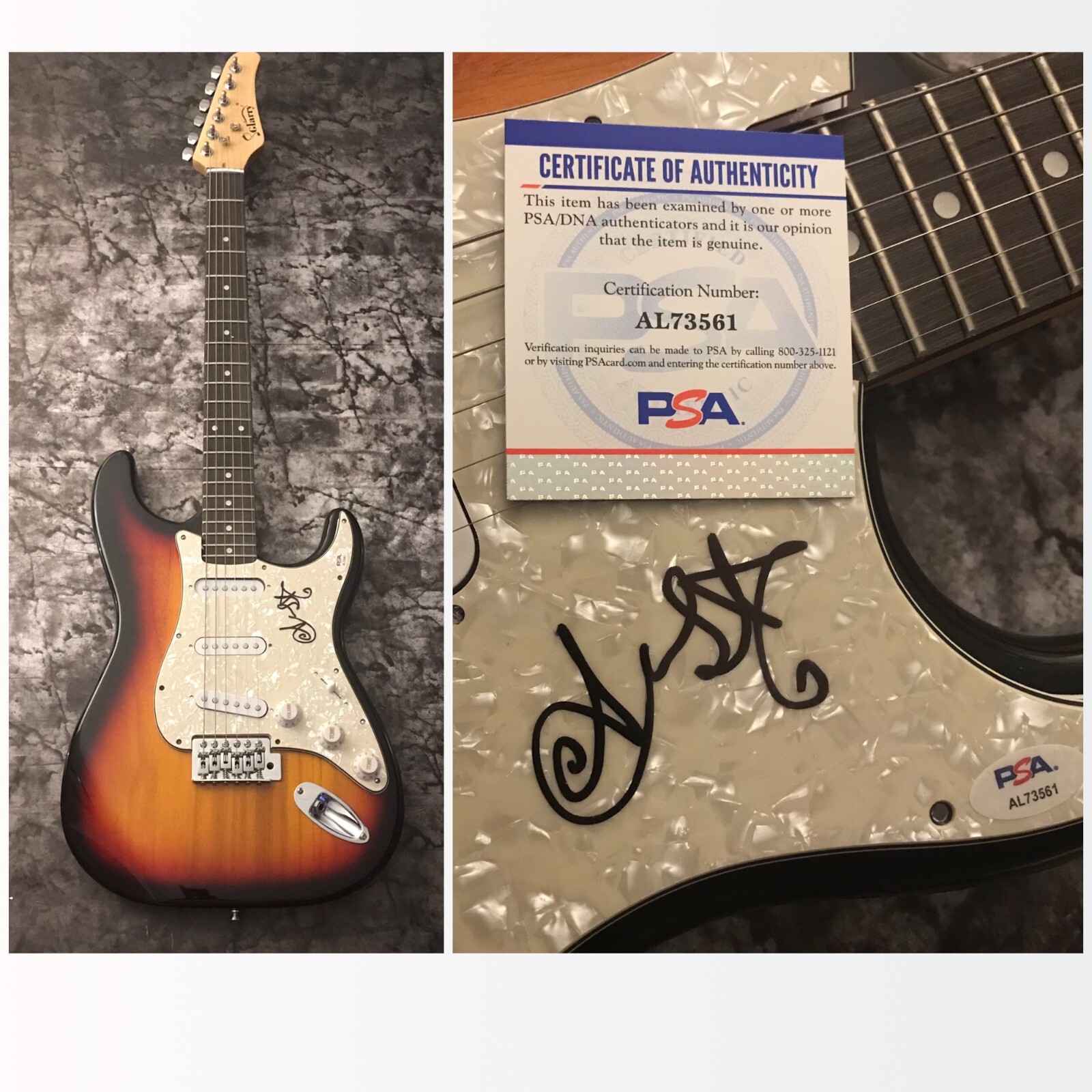PSA/DNA Arch Enemy Band Star * ALISSA WHITE-GLUZ * Signed Electric Guitar COA