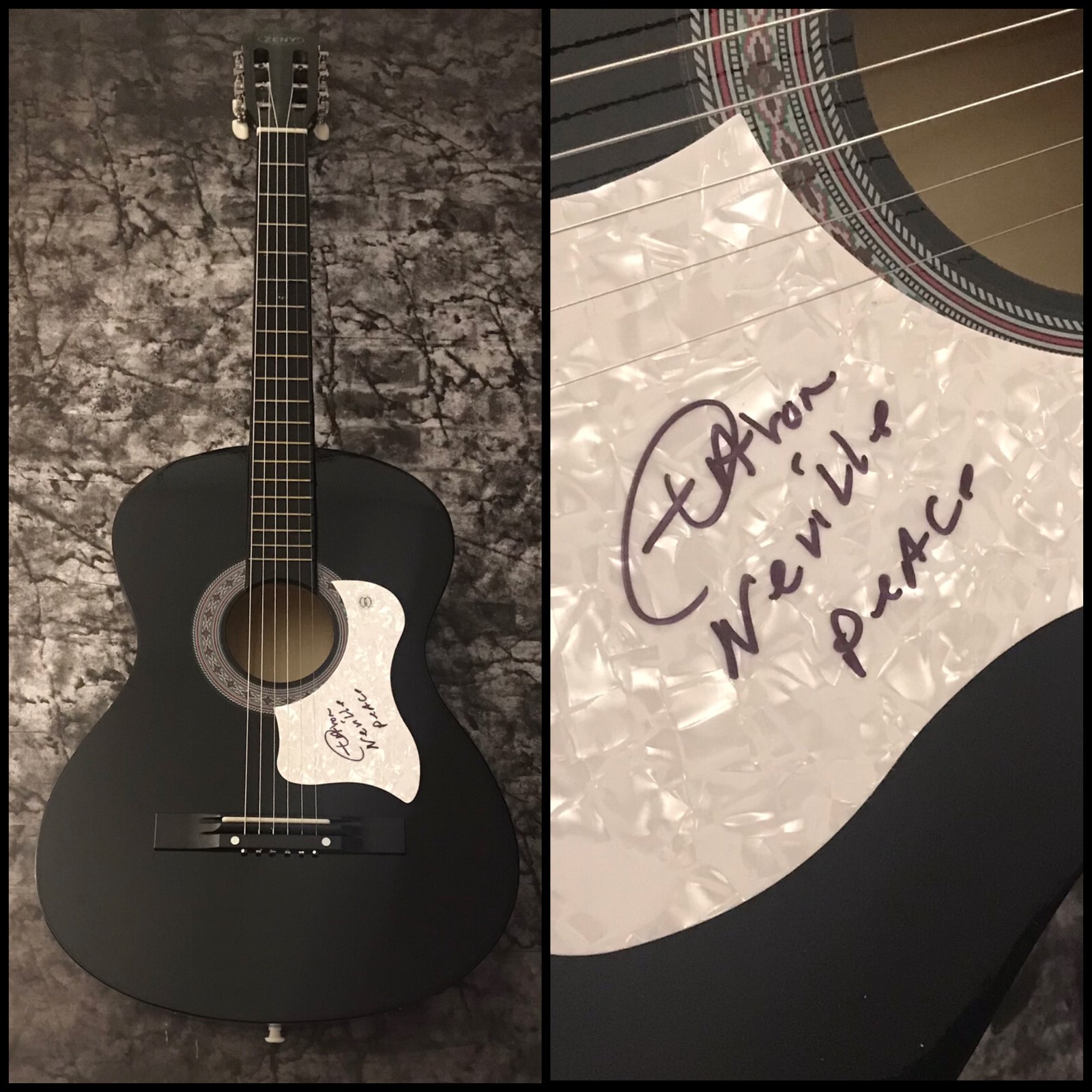 GFA The Neville Brothers * AARON NEVILLE * Signed Autograph Acoustic Guitar COA