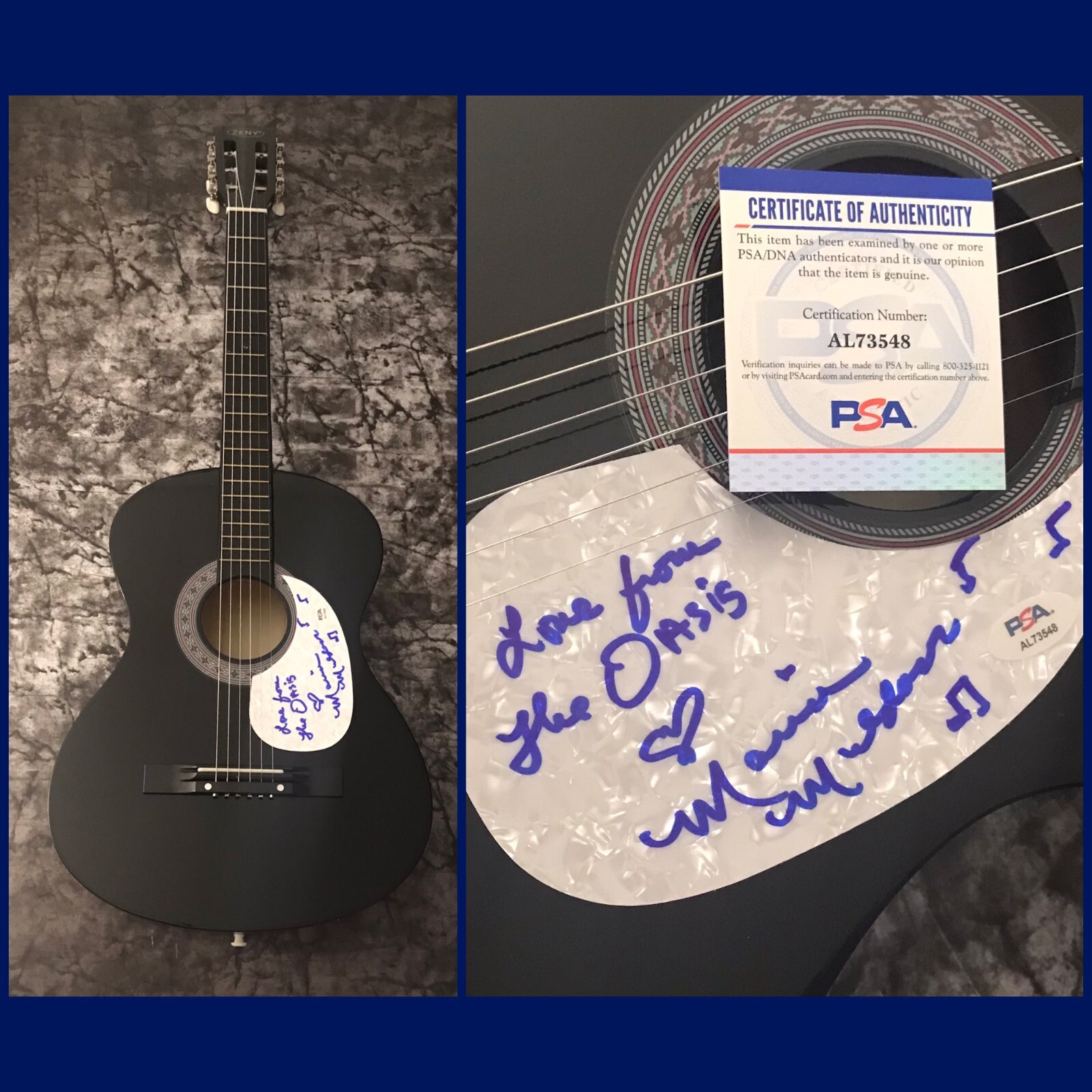 PSA Midnight at the Oasis * MARIA MULDAUR * Signed Acoustic Guitar COA
