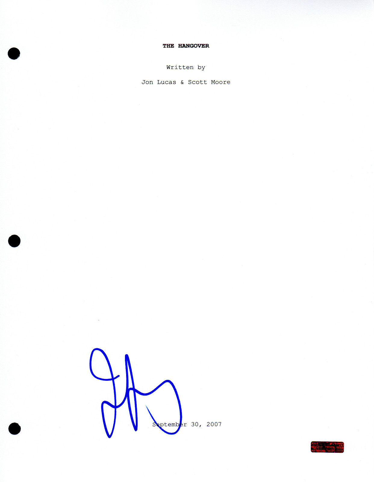 GFA The Hangover * JEFFREY TAMBOR * Signed Full Movie Script AD2 COA
