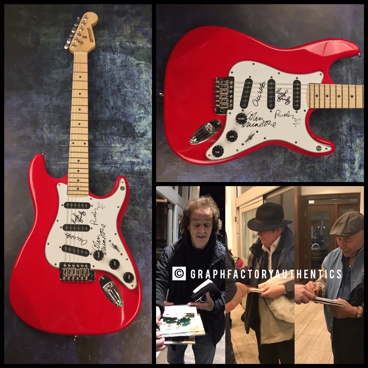 GFA Rod Argent Band x4 * THE ZOMBIES * Signed Electric Guitar PROOF Z2 COA