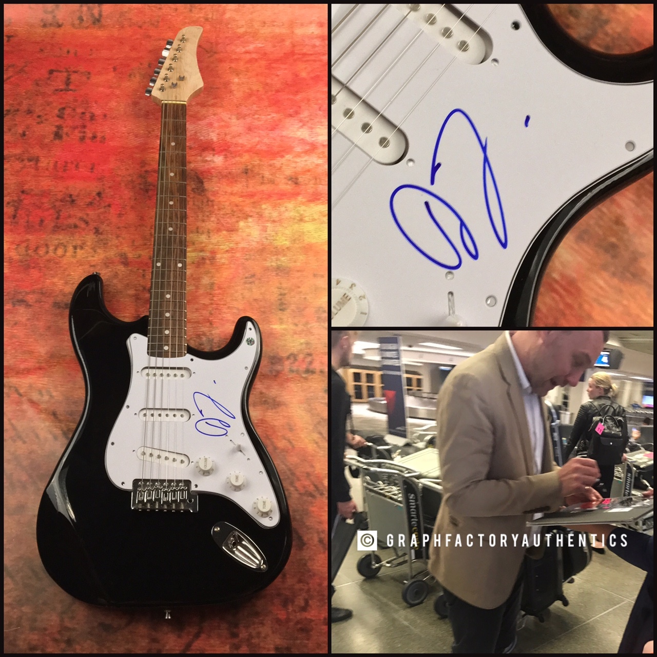 GFA Babylon White Ladder * DAVID GRAY * Signed Electric Guitar PROOF D2 COA