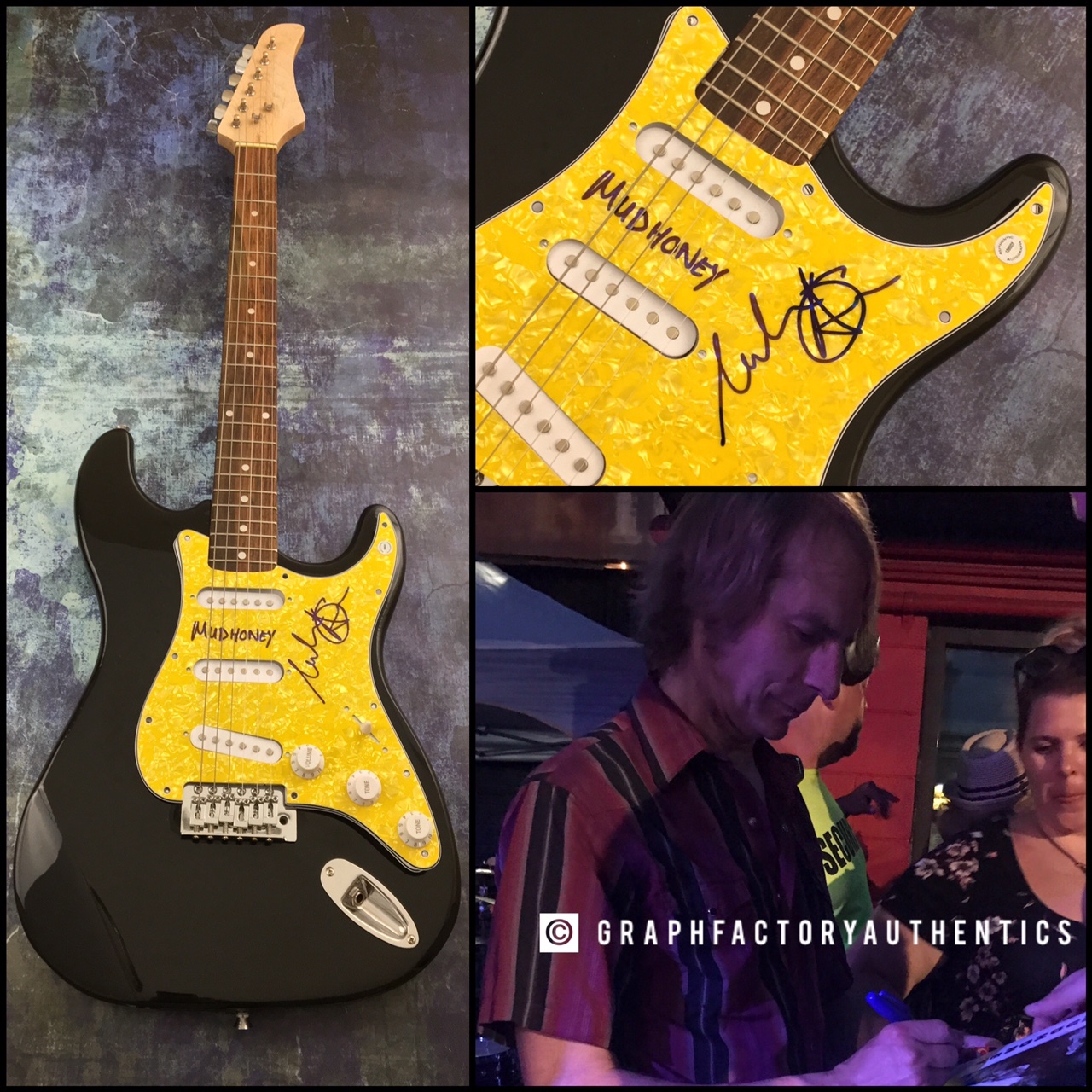 GFA Mudhoney Frontman * MARK ARM * Signed Electric Guitar PROOF AD1 COA