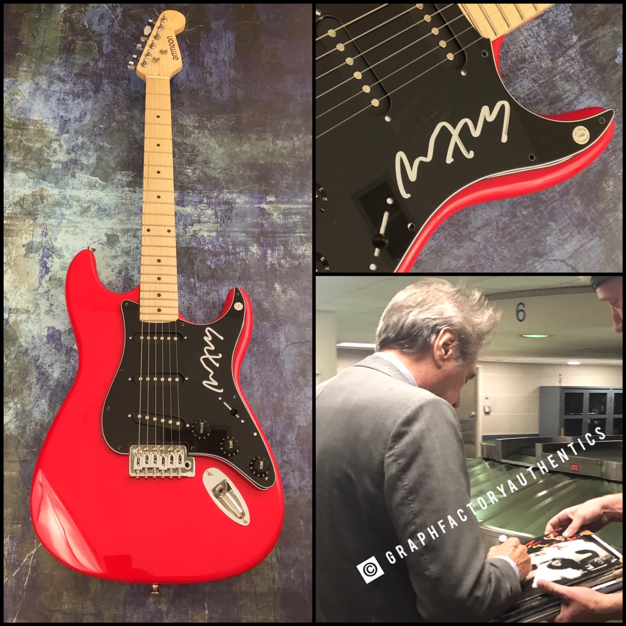 GFA Boys and Girls * BRYAN FERRY * Signed Electric Guitar PROOF COA