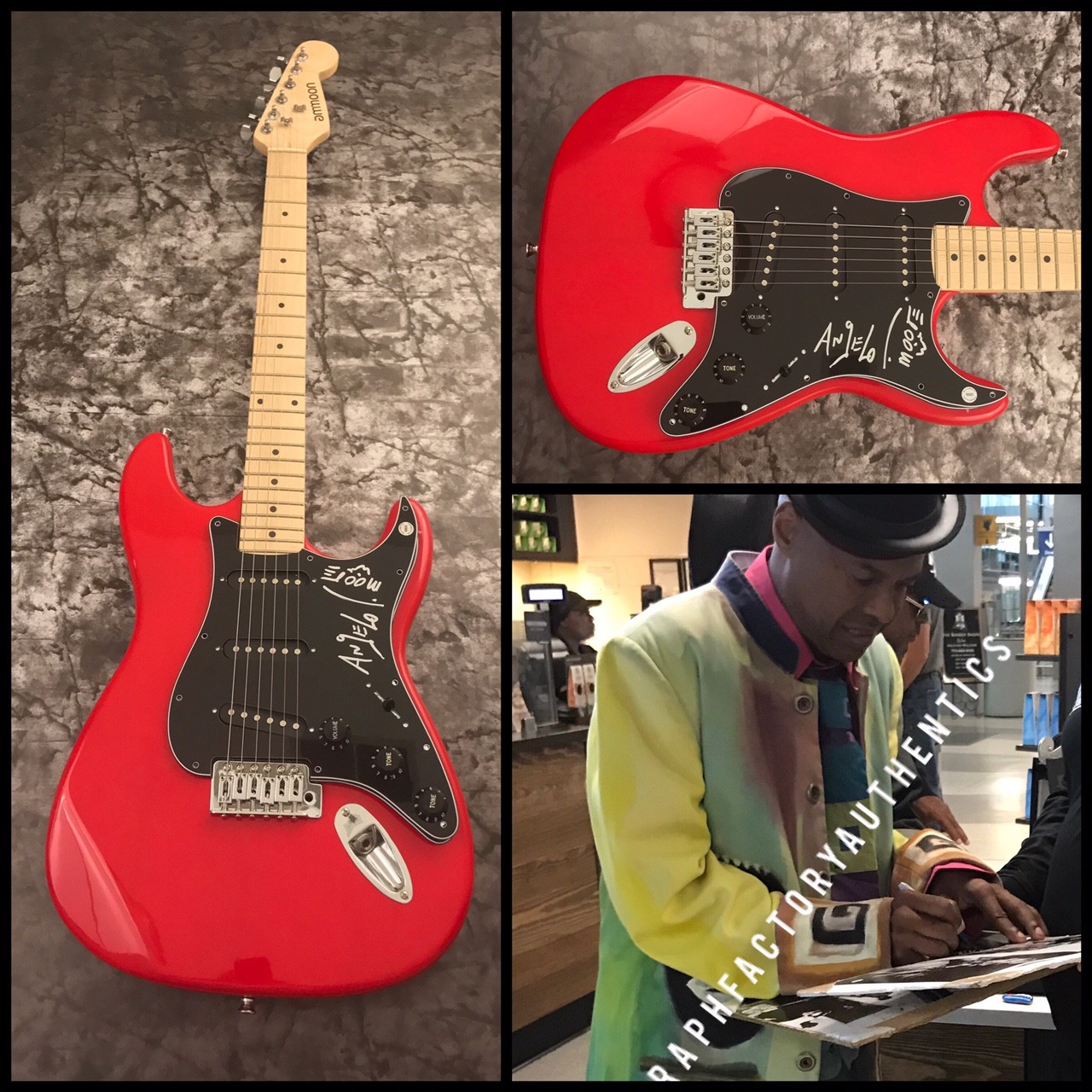 GFA Fishbone Lead Singer * ANGELO MOORE * Signed Electric Guitar PROOF AD2 COA