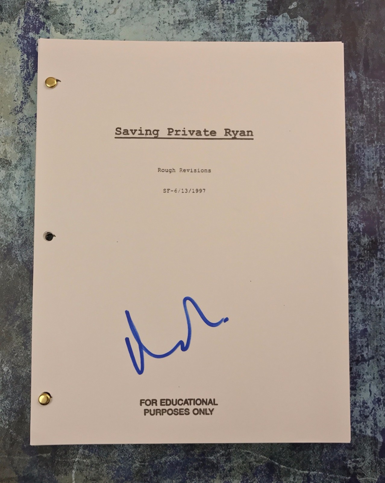 GFA Saving Private Ryan * MATT DAMON * Signed Full Movie Script PROOF AD1 COA