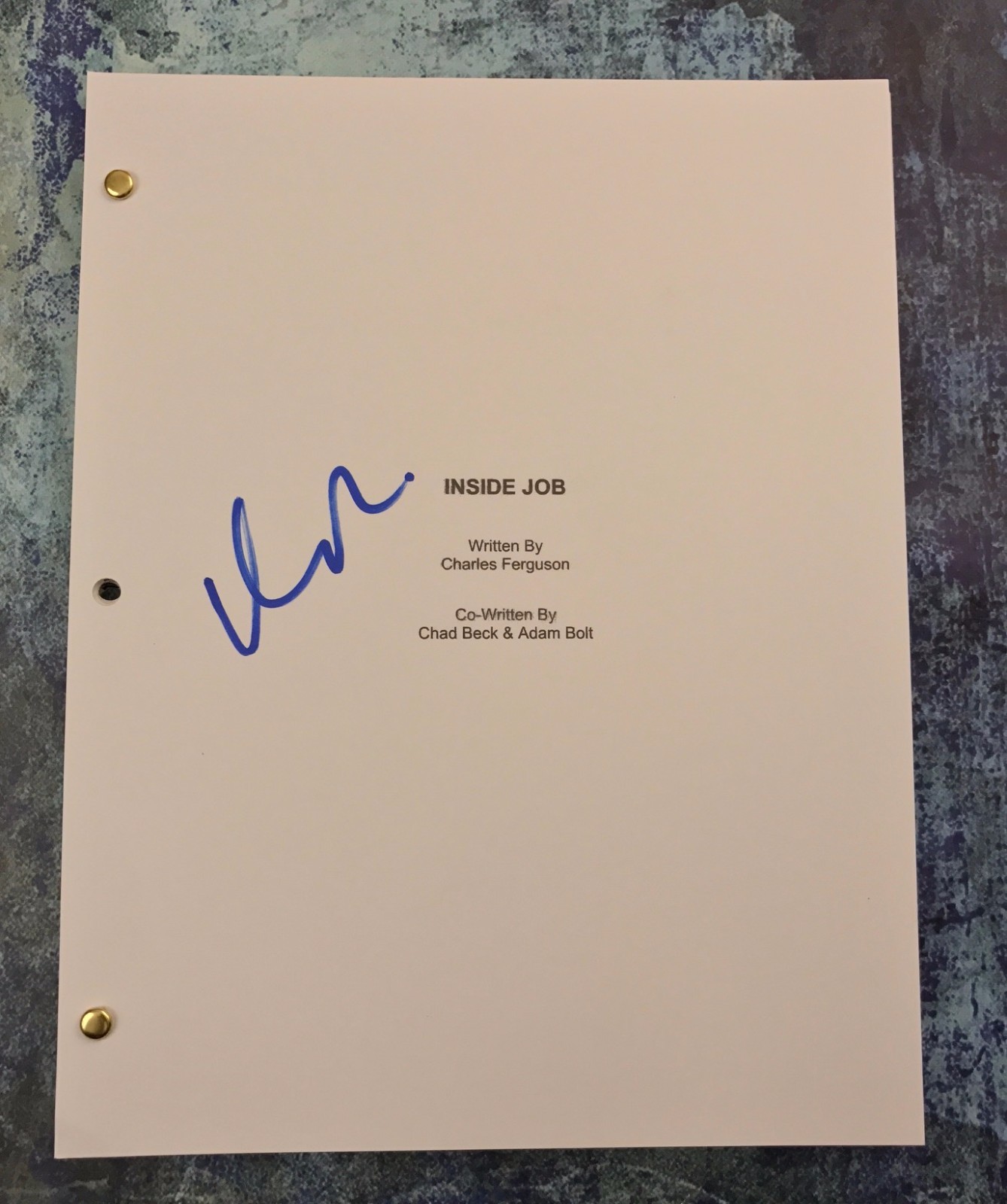GFA Inside Job * MATT DAMON * Signed Full Movie Script PROOF LA1 COA